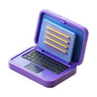 melancholic splendid Laptop computer with open lid, displaying code NO BACKGROUND with Transparent Background. high resolution png