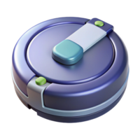 dramatic magnificent Robot vacuum cleaner, circular design NO BACKGROUND with Transparent Background. luxury png
