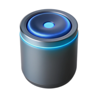 elegant contemporary Smart speaker with glowing ring indicator NO BACKGROUND with Transparent Background. professional png