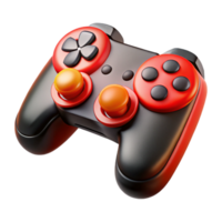 whimsical serene Gaming console controller, black and red buttons NO BACKGROUND with Transparent Background. detailed png