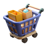 impressive quintessential E-commerce shopping cart icon, full of items NO BACKGROUND with Transparent Background. png