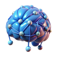 glorious gothic Artificial intelligence brain, glowing connections NO BACKGROUND with Transparent Background. elite png