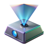 mesmerizing dynamic creative Hologram projector emitting a beam of light NO BACKGROUND with Transparent Background. impeccable png