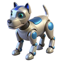 intense alluring Robot dog with moving legs and tail NO BACKGROUND with Transparent Background. elite png