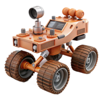 fascinating playful contemporary Mars rover exploring the surface NO BACKGROUND with Transparent Background. fine detail png