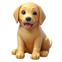 unforgettable tropical A playful Golden Retriever puppy, sitting, NO BACKGROUND with Transparent Background. precision png
