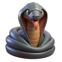 exquisite mysterious rustic A king cobra with hood flared, NO BACKGROUND with Transparent Background. ultra HD png