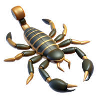 distinctive victorian A scorpion, top view, NO BACKGROUND with Transparent Background. luxury png