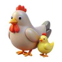 ethereal serene A hen with chicks, single chick isolated, NO BACKGROUND with Transparent Background. refined png