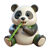 extraordinary notable A giant panda eating bamboo bamboo cropped out. NO BACKGROUND with Transparent Background. png