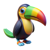 fascinating reflective tropical A colorful toucan. NO BACKGROUND with Transparent Background. flawless png