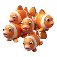 harmonious majestic A school of clownfish individual clownfish. NO BACKGROUND with Transparent Background. gallery standard png