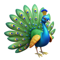 exquisite contemporary A peacock with fully displayed tail feathers. NO BACKGROUND with Transparent Background. handcrafted png