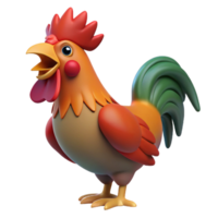 harmonious glorious A rooster crowing. NO BACKGROUND with Transparent Background. original png