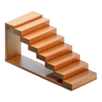 exemplary artistic Modern staircase, floating wooden steps NO BACKGROUND with Transparent Background. professional png