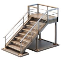 iconic artistic Fire escape, metal stairs and railings NO BACKGROUND with Transparent Background. high resolution png