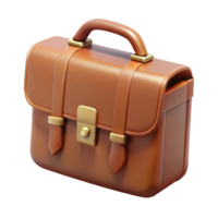 elegant exceptional A classic leather briefcase, NO BACKGROUND with Transparent Background. png