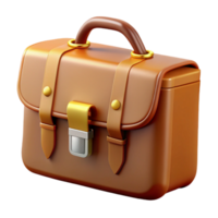 extraordinary playful creative A classic leather briefcase, NO BACKGROUND with Transparent Background. 4K png