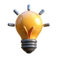 enchanting inspired A lightbulb, glowing with an idea, NO BACKGROUND with Transparent Transparent Background. png
