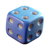 exquisite geometric A dice, showing six, NO BACKGROUND with Transparent Background. perfect clarity png