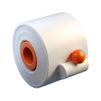 ethereal vibrant A roll of toilet paper, white and perforated, NO BACKGROUND with Transparent Background. flawless png