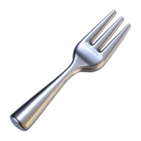 harmonious glorious A fork, polished and silver, NO BACKGROUND with Transparent Background. ultra HD png