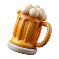 exquisite art deco A beer mug, frosted and filled with beer, NO BACKGROUND with Transparent Background. sharp png