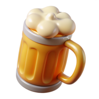 iconic retro A beer mug, frosted and filled with beer, NO BACKGROUND with Transparent Background. premium png