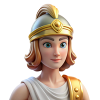 fascinating rare Athena, Goddess of Wisdom, wearing helmet, NO BACKGROUND with Transparent Background. png