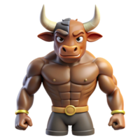 gorgeous dreamy baroque Minotaur, half-bull, half-man, NO BACKGROUND with Transparent Background. handcrafted png