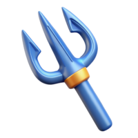 exquisite avant-garde Trident of Poseidon, NO BACKGROUND with Transparent Background. studio quality png