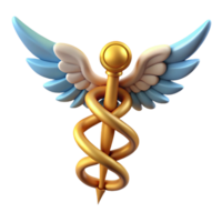 hypnotic bold victorian Caduceus, Hermes' staff, NO BACKGROUND with Transparent Background. museum quality png