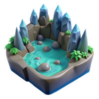 impressive reflective industrial Styx, river of the underworld, NO BACKGROUND with Transparent Background. refined png
