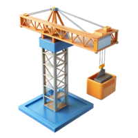 hypnotic tranquil elegant Construction crane tower section, NO BACKGROUND with Transparent Background. high resolution png