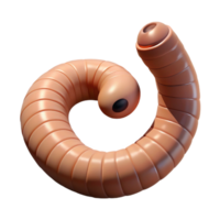 exceptional surreal Earthworm, close-up NO BACKGROUND with Transparent Background. authentic png