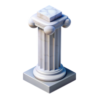 immaculate dynamic baroque Column, ionic, marble, NO BACKGROUND with Transparent Background. handcrafted png