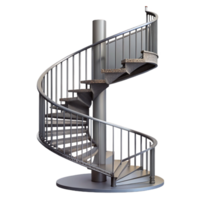 enchanting nostalgic art deco Spiral staircase, wrought iron, NO BACKGROUND with Transparent Background. crisp png