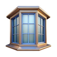 glorious elegant Bay window, three-sided, NO BACKGROUND with Transparent Background. genuine png