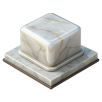 exquisite melancholic modern Statue base, marble, square, NO BACKGROUND with Transparent Background. fine detail png