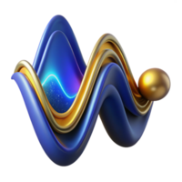 extraordinary contemporary Abstract Waveform Isolated Smooth Curves Blue Gradient authentic png