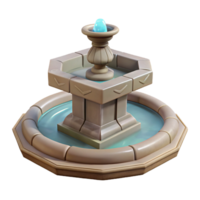 hypnotic unforgettable Stone fountain, carved, NO BACKGROUND with Transparent Background. png