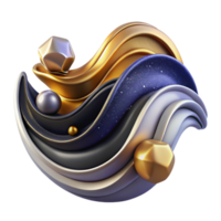 impressive vintage Abstract Wave Iconography Transparent with Fluid Lines png