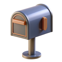 elegant nordic Mailbox, metal, freestanding, NO BACKGROUND with Transparent Background. high resolution png