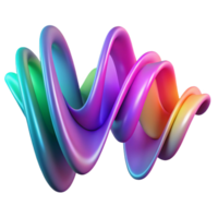 ethereal alluring An abstract representation of sound waves in vibrant hues. NO BACKGROUND with Transparent Background. high quality png