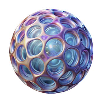 elegante distinguido un flotante, translúcido orbe con intrincado fractal patrones. No antecedentes con transparente antecedentes. png