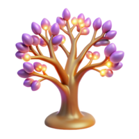 extraordinary acclaimed A stylized, tree of life with glowing branches. NO BACKGROUND with Transparent Background. png
