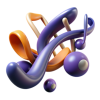 immaculate futuristic An abstract representation of music with flowing notes. NO BACKGROUND with Transparent Background. gallery standard png