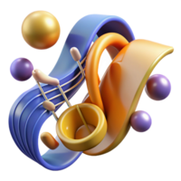 inspired bohemian An abstract representation of music with flowing notes. NO BACKGROUND with Transparent Background. premium png