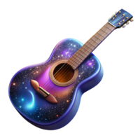 serene artistic Acoustic Guitar Cutout on Transparent Background Front View authentic png