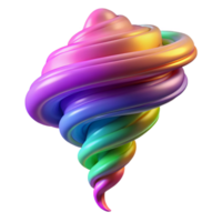 hypnotic unparalleled A dynamic, swirling tornado made of colorful smoke. NO BACKGROUND with Transparent Background. png